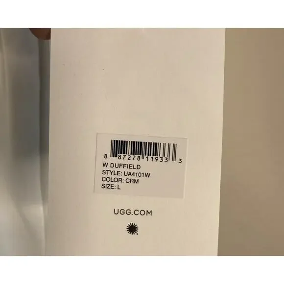 UGG Duffield Robe Womens Large Cream Fleece SOFT Comfort Classic Lux Angel Bath - Picture 10 of 16